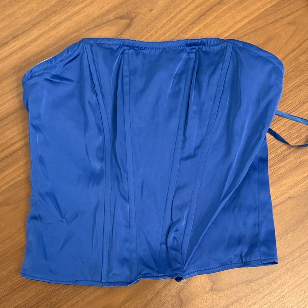 missguided blue corset top